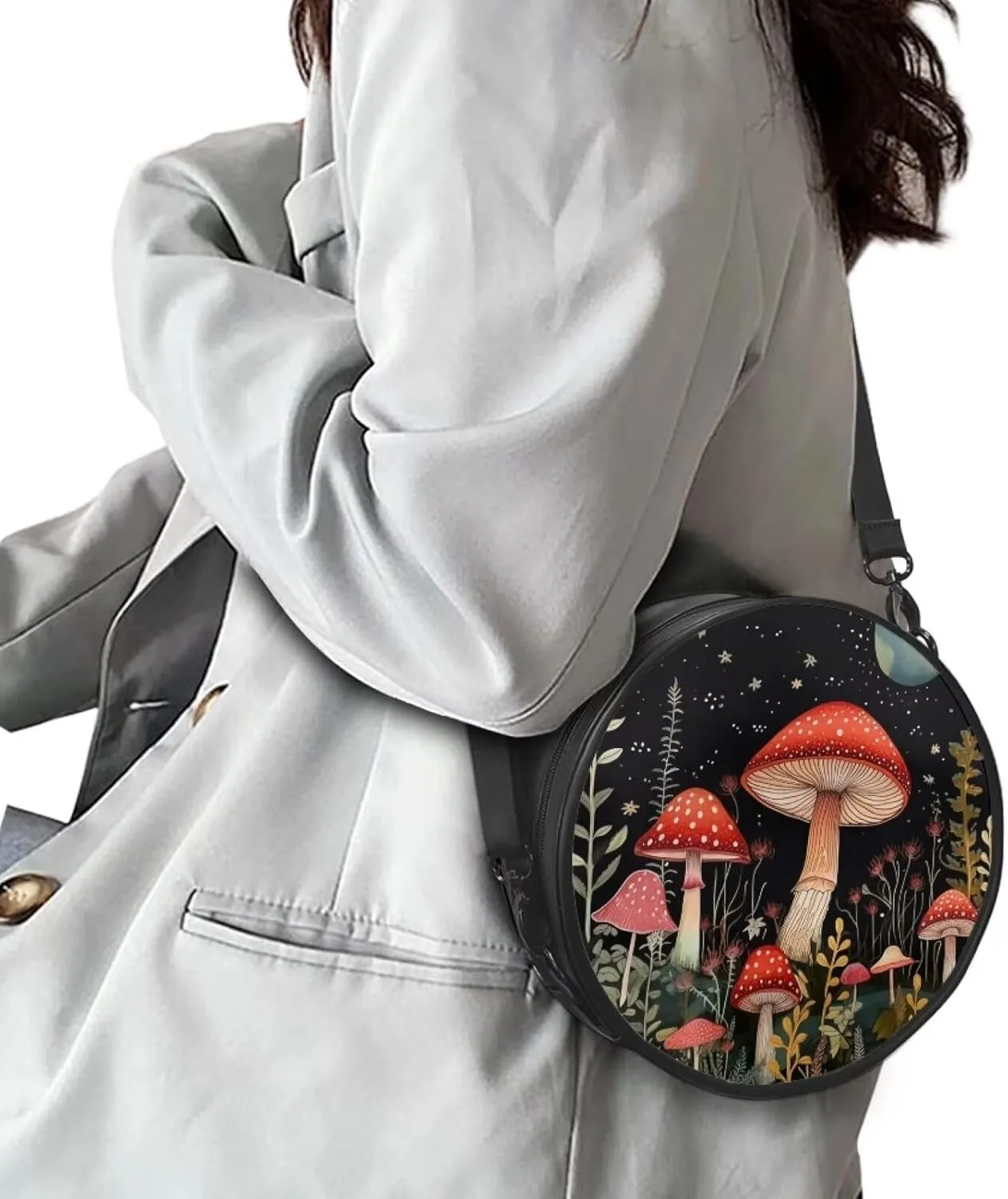Upetstory Small Crossbody Round Purse for Women Teen Girls Shoulder Bag