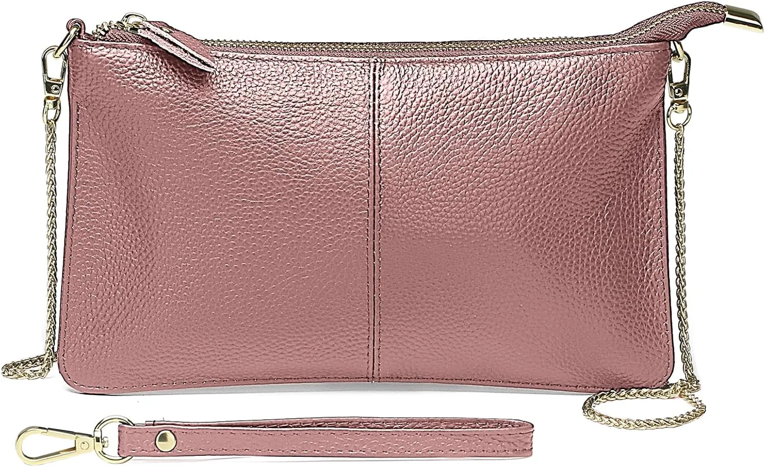 Uromee Wristlet Wallet Clutch Purses for Women Genuine Leather Crossbody Bag Handbag with Detachable Shoulder Chain
