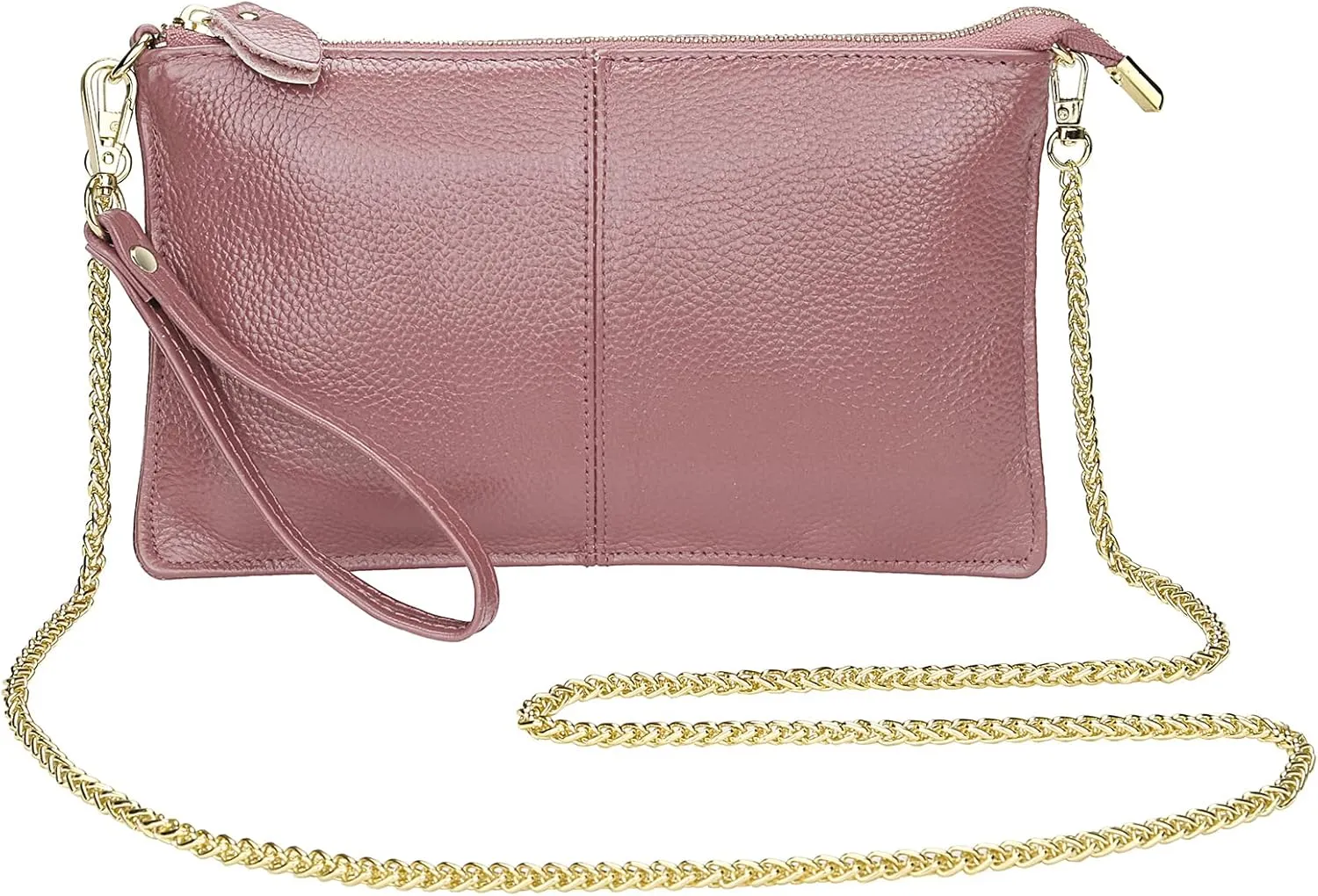 Uromee Wristlet Wallet Clutch Purses for Women Genuine Leather Crossbody Bag Handbag with Detachable Shoulder Chain