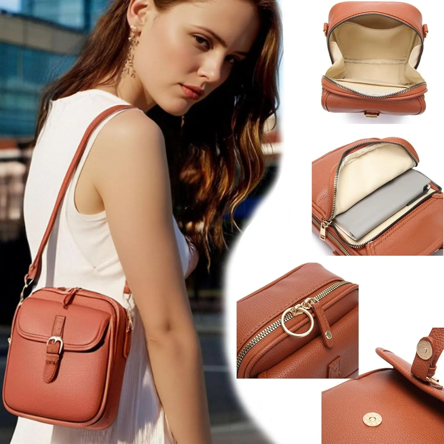 Urvashi Crossbody Anti Theft Leather Bag, Tojoyride Crossbody Leather Bag, Urvashi Min Purse Purse With Card Slots