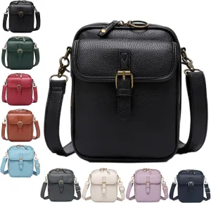 Urvashi Crossbody Leather Bag, Tojoyride Vintage Crossbody Bag for Women Men, Leather Shoulder Purse with 10 Card Slots