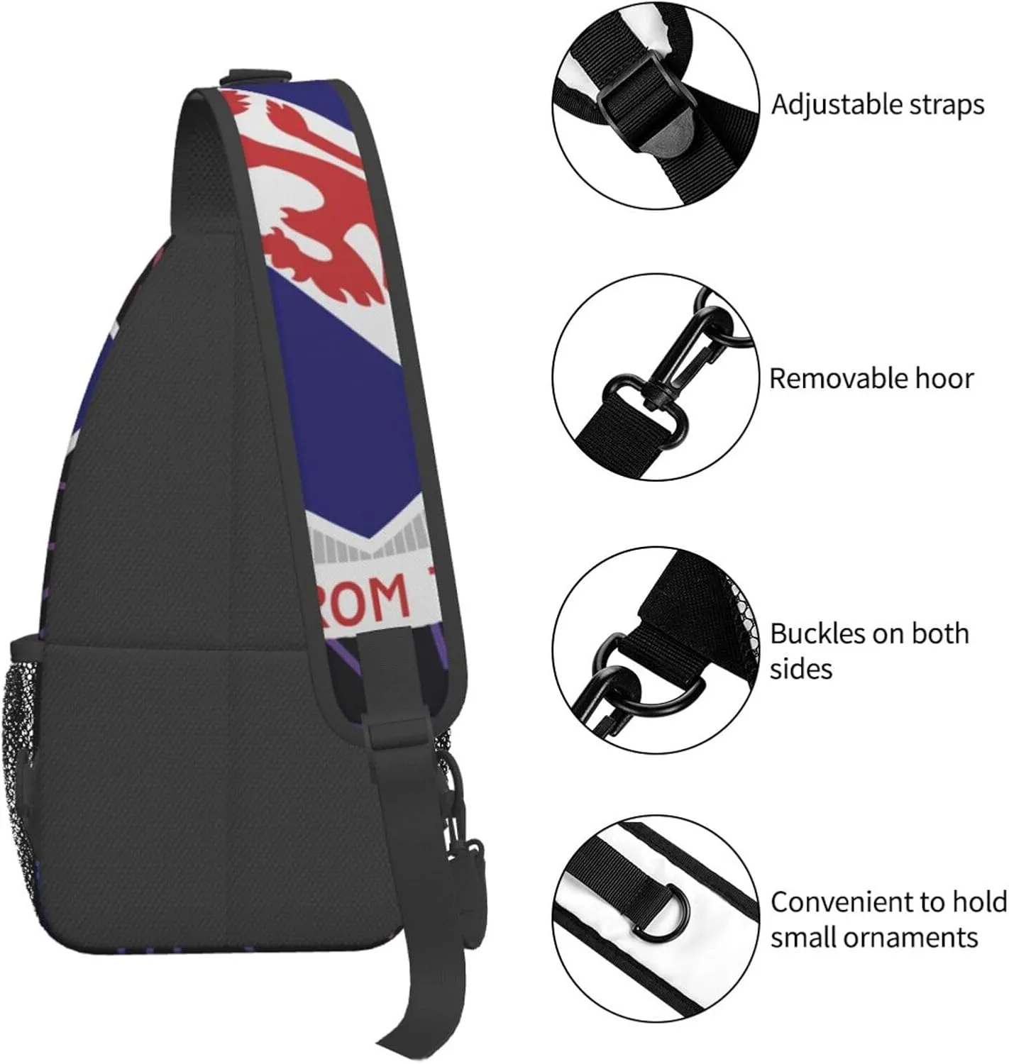Us A-rmy 508th Parachute Airborne Infantry Regiment Dui Small Crossbody Backpack Sling Bag One Shoulder Chest Bags Gym Sport Travel Hiking Daypack