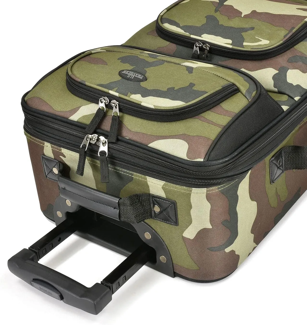 U.S. Traveler Lightweight Rolling 20" Carry On Luggage Softside Suitcase, Camouflage, 2 Wheel-1 Piece