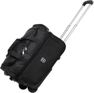 U.S.A. 19 inch Carry On Scalable Wheeled Rolling Duffel Bag Water Resistant Luggage Lightweight Travel Suitcase with Retractable Handle (Black)