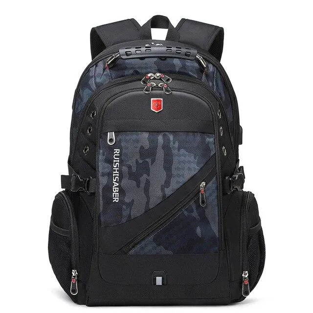 USB Charging Men 17inch Laptop Backpack