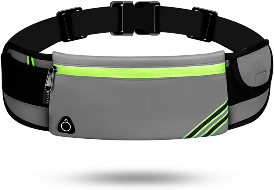 USHAKE Running Belt with Bounce-Free Pouch for iPhone and Samsung Galaxy - Ideal for Running, Walking, Cycling, and Gym Workouts