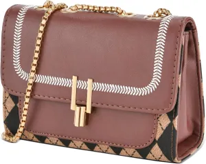 UTOTEBAG Crossbody Bags for Women Small Purse PU Leather Shoulder Bag Trendy Handbag Satchel Evening Bag with Chain Strap