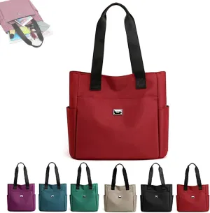 Utrum Large Capacity Water Repellent Multi Pocket Nylon Shoulder Bag, Waterproof Tote Bags for Women, Large Handbags Purses