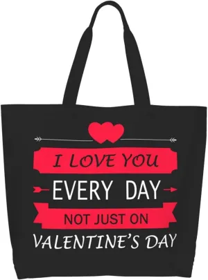 Valentine's Tote Bag Large with Interior Pocket Tote Bag Reusable by Shoulder Tote Bags Travel Bags Shopping Gift