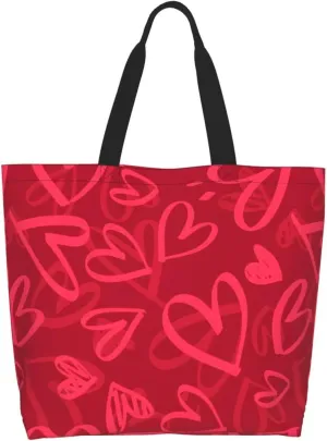 Valentine's Tote Bag Large with Interior Pocket Tote Bag Reusable by Shoulder Tote Bags Travel Bags Shopping Gift