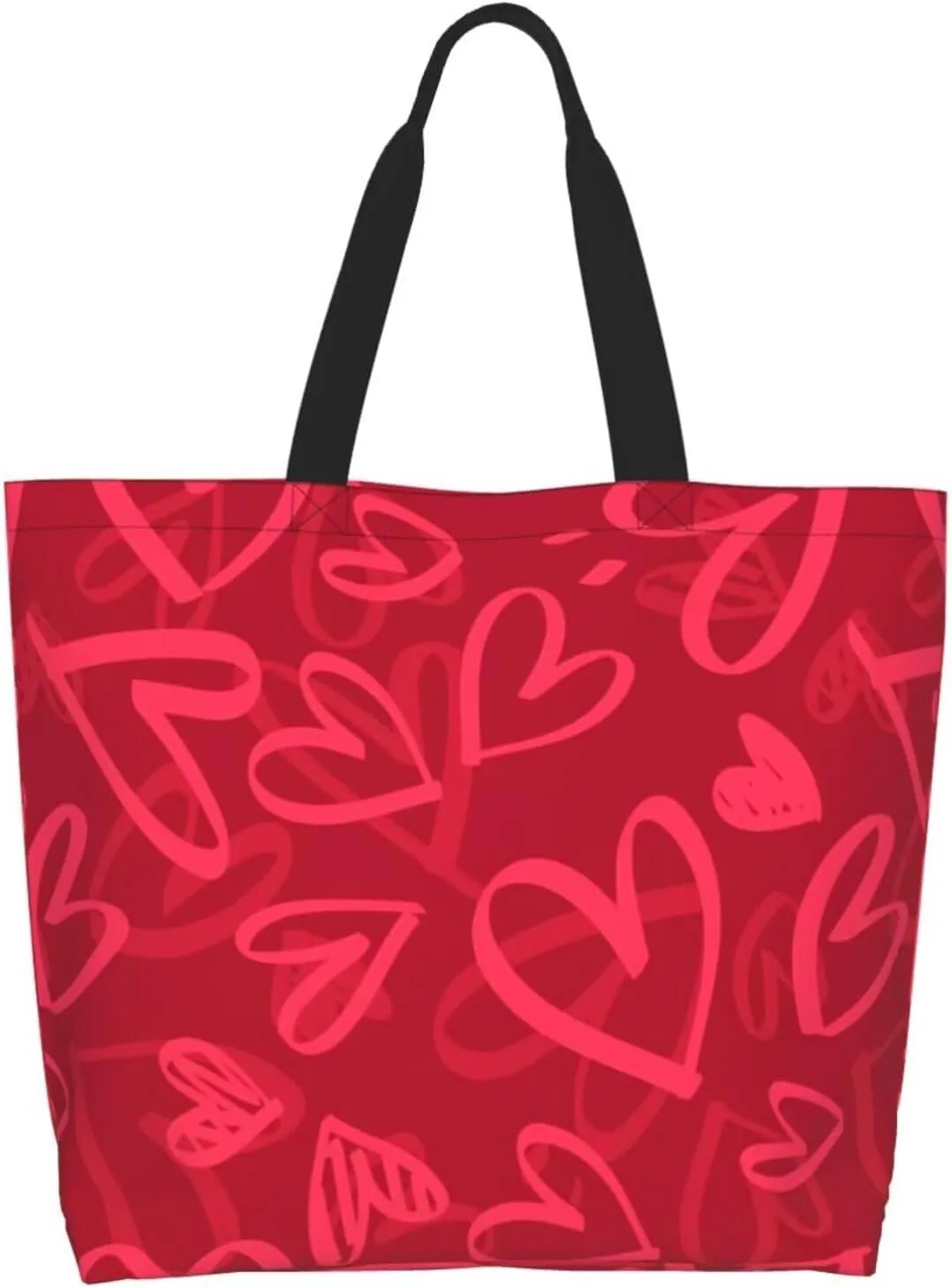 Valentine's Tote Bag Large with Interior Pocket Tote Bag Reusable by Shoulder Tote Bags Travel Bags Shopping Gift