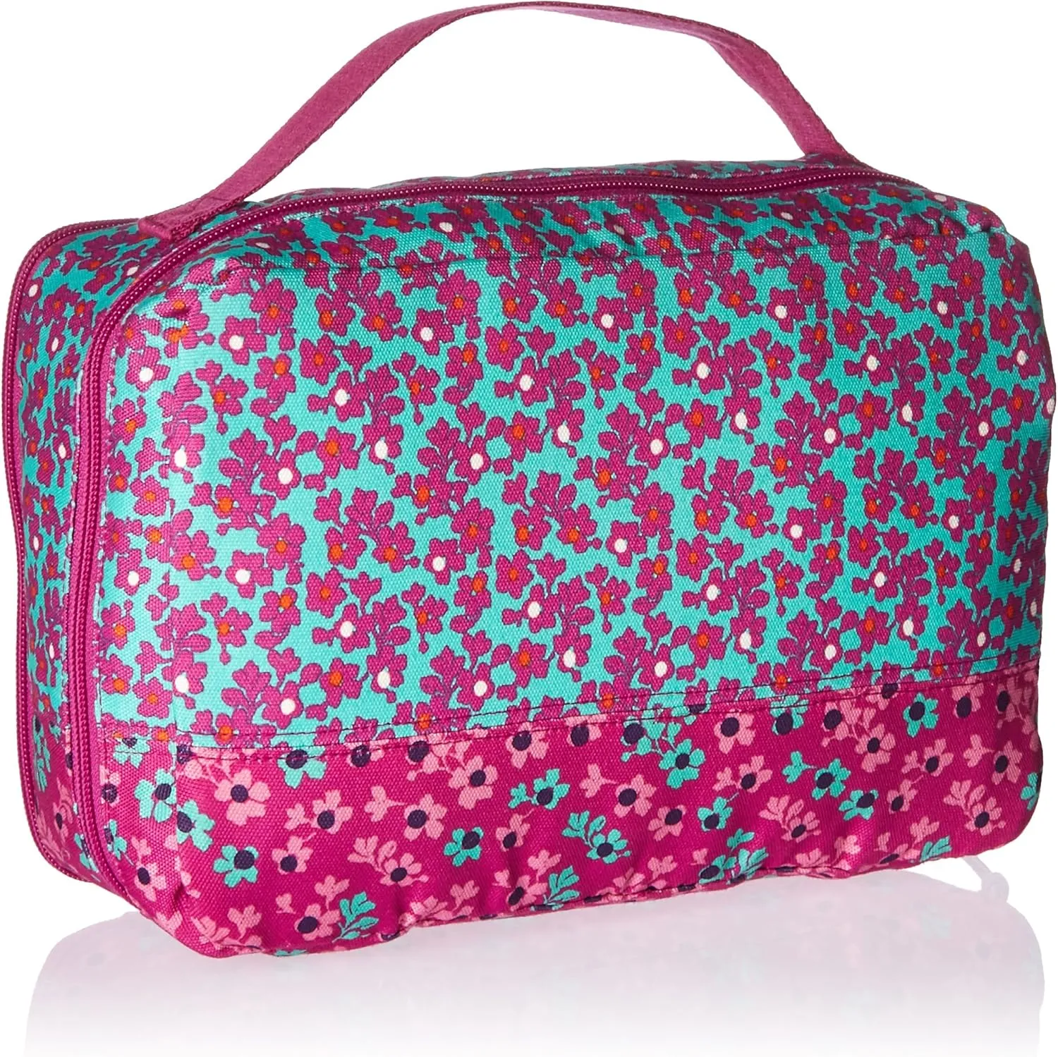 Vera Bradley Women's Lighten Up Large Blush & Brush Makeup Organizer Case, Ditsy Dot, One Size