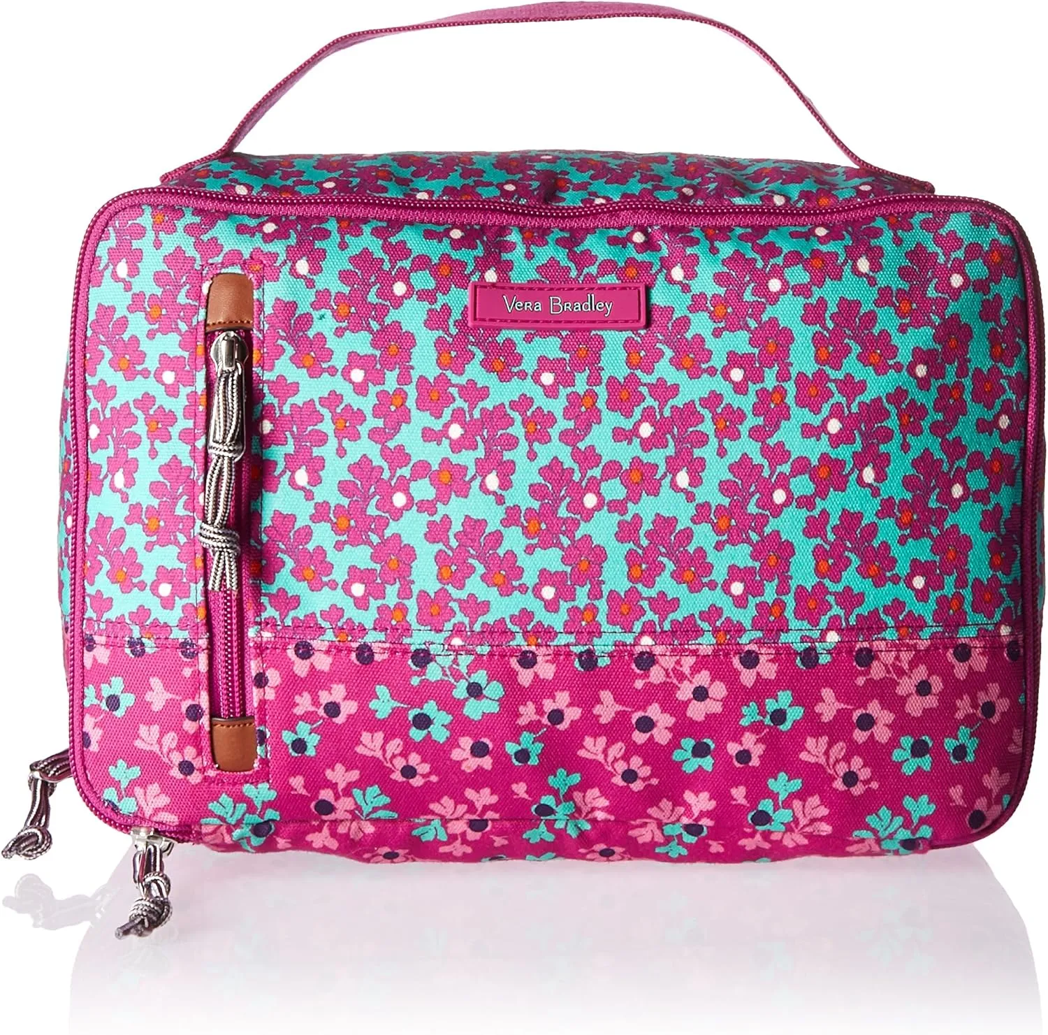 Vera Bradley Women's Lighten Up Large Blush & Brush Makeup Organizer Case, Ditsy Dot, One Size