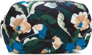 Vera Bradley Women's Performance Twill Large Cosmetic Makeup Organizer Bag, Immersed Blooms, One Size