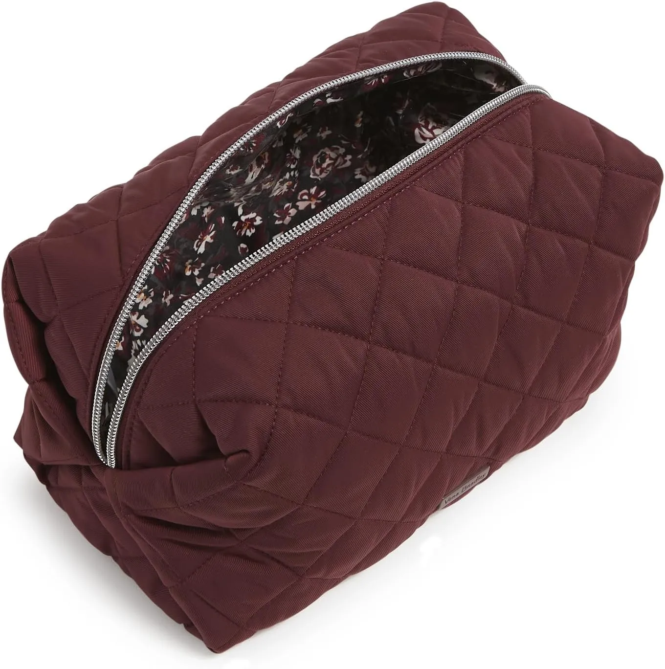 Vera Bradley Women's Performance Twill Large Cosmetic Makeup Organizer Bag, Raisin, One Size