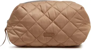 Vera Bradley Women's Performance Twill Medium Cosmetic Makeup Organizer Bag, Meadowlark Tan, One Size