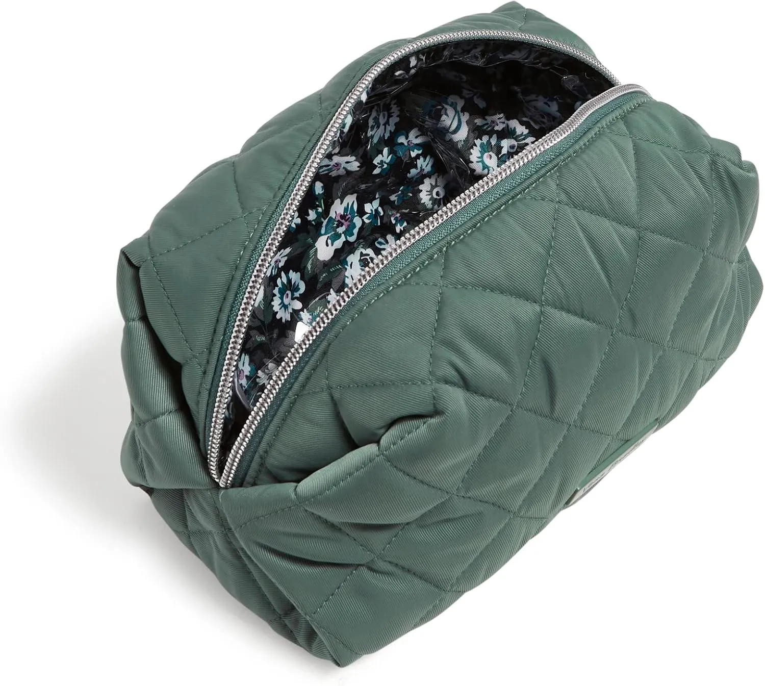 Vera Bradley Women's Performance Twill Medium Cosmetic Makeup Organizer Bag, Olive Leaf, One Size
