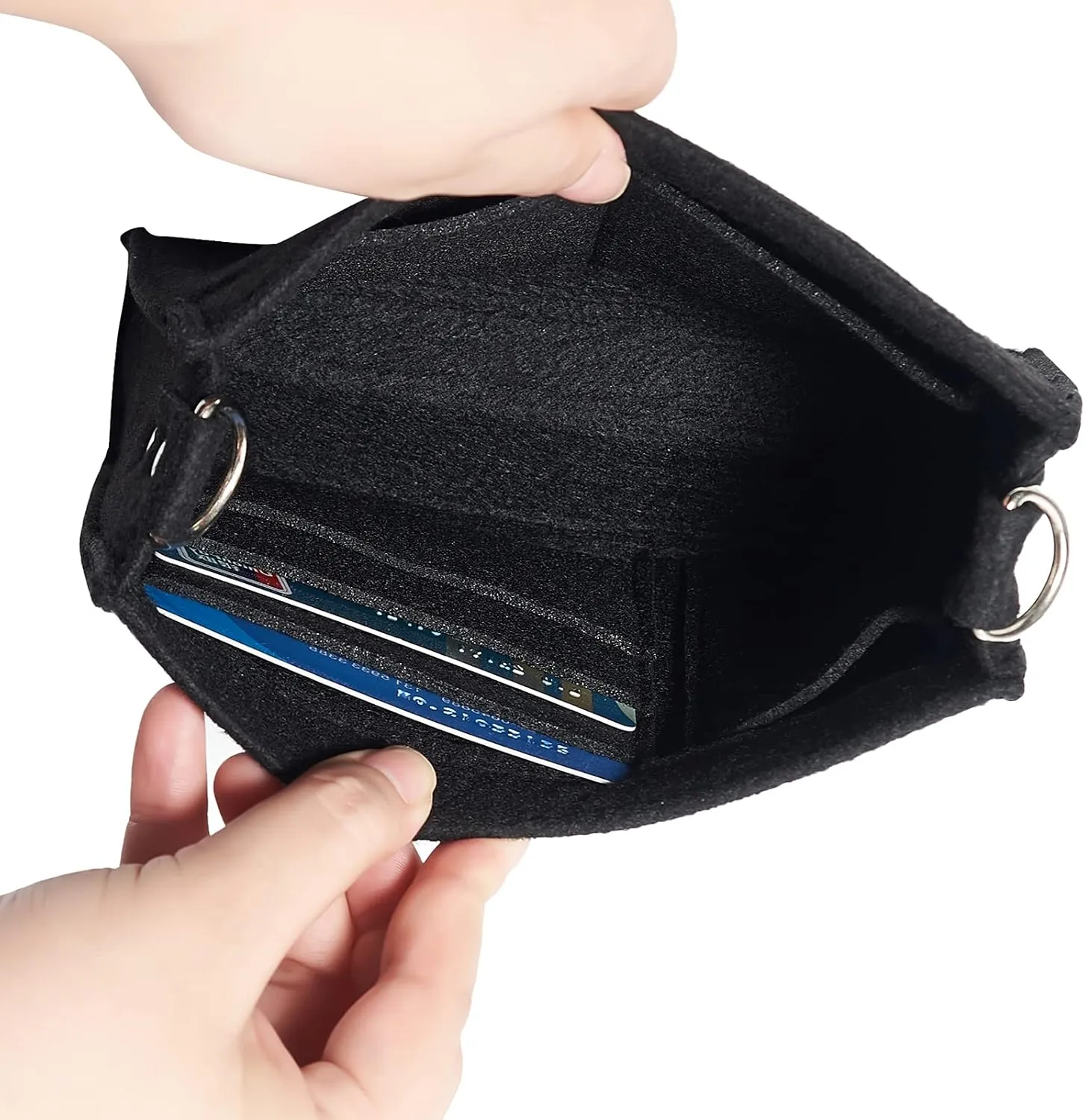 Vercord Felt Purse Insert Organizer LV 26 19 Toiletry Pouch Insert with D Ring Attach Chain Strap