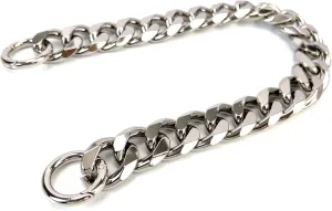 VersaKits Chunky Cuban Chain Charm Purse Strap Aluminum Chain Extender Accessory 15-1/2 Inch Silver Chain Decoration Pants Chain Shoe Chain Dog Collar Chain