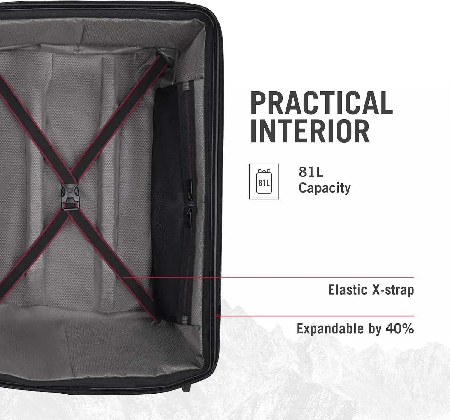Victorinox Spectra 3.0 Expandable Medium Case - Modern Hardside Luggage - Rolling Suitcase with Spinner Wheels - Holds Travel Accessories - 81 Liters, Red