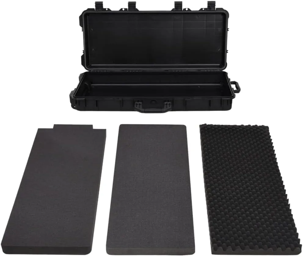 vidaXL Gun Case Waterproof Plastic Molded Gun Carrying Case Storage Box Trolly