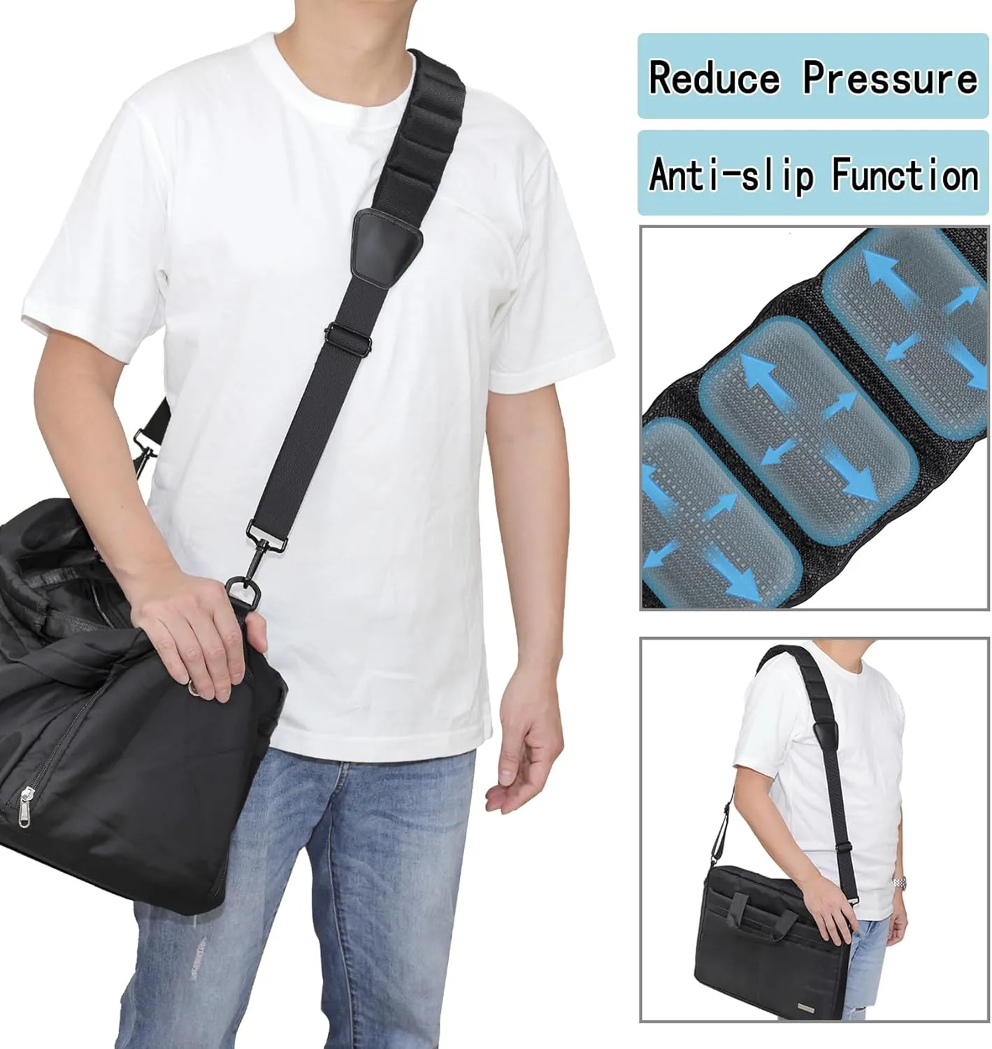Vigorport Shoulder Strap, 59” Luggage Shoulder Strap, Universal Bag Strap Replacement for Briefcase, Laptop, Duffel