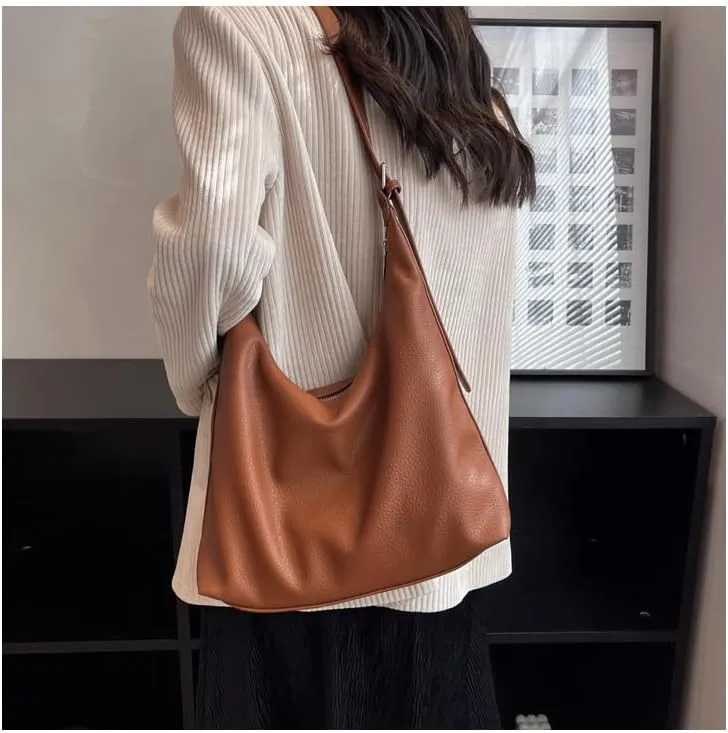 Vintage-style Crossbody Bag with Adjustable Shoulder Strap and Large Capacity for All-matching Outfits
