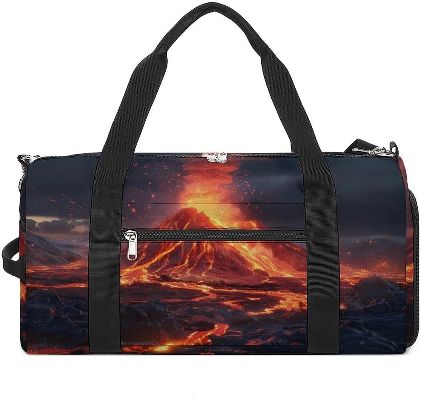 Volcano Eruption(1) Gym Bag Travel Duffel Bag Sports Tote Bag Workout Bag Weekender Bag for Women Men
