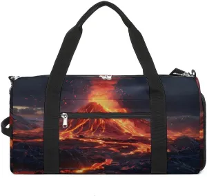 Volcano Eruption(1) Gym Bag Travel Duffel Bag Sports Tote Bag Workout Bag Weekender Bag for Women Men