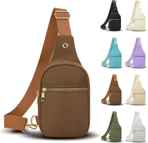 VOROLO Large Sling Bag,Crossbody Bags For Women and Men Cross body Bag Brown