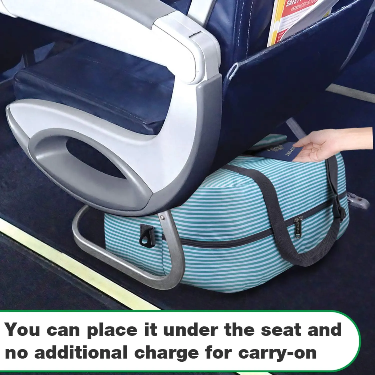WANDF For Spirit Airlines Personal Item Bag 18x14x8 Foldable Travel Duffel Carry on Weekender Overnight for Women Men