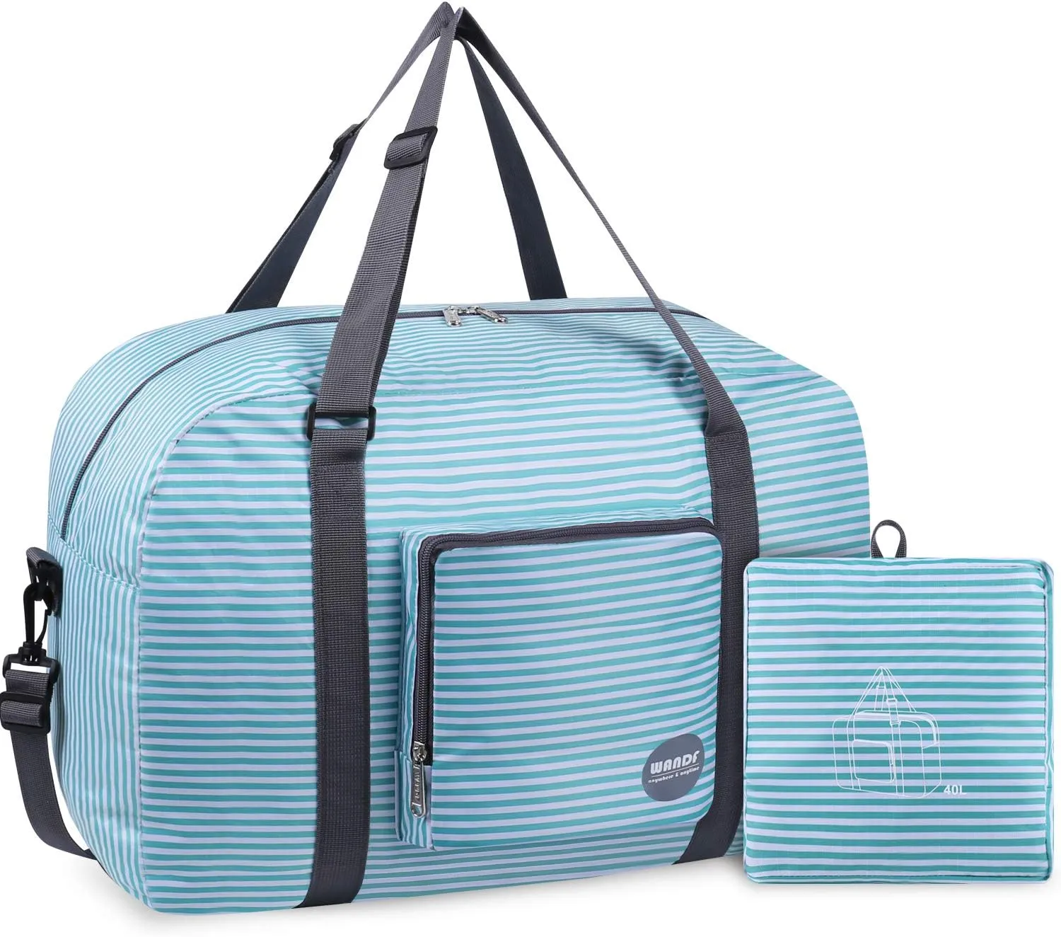 WANDF For Spirit Airlines Personal Item Bag 18x14x8 Foldable Travel Duffel Carry on Weekender Overnight for Women Men