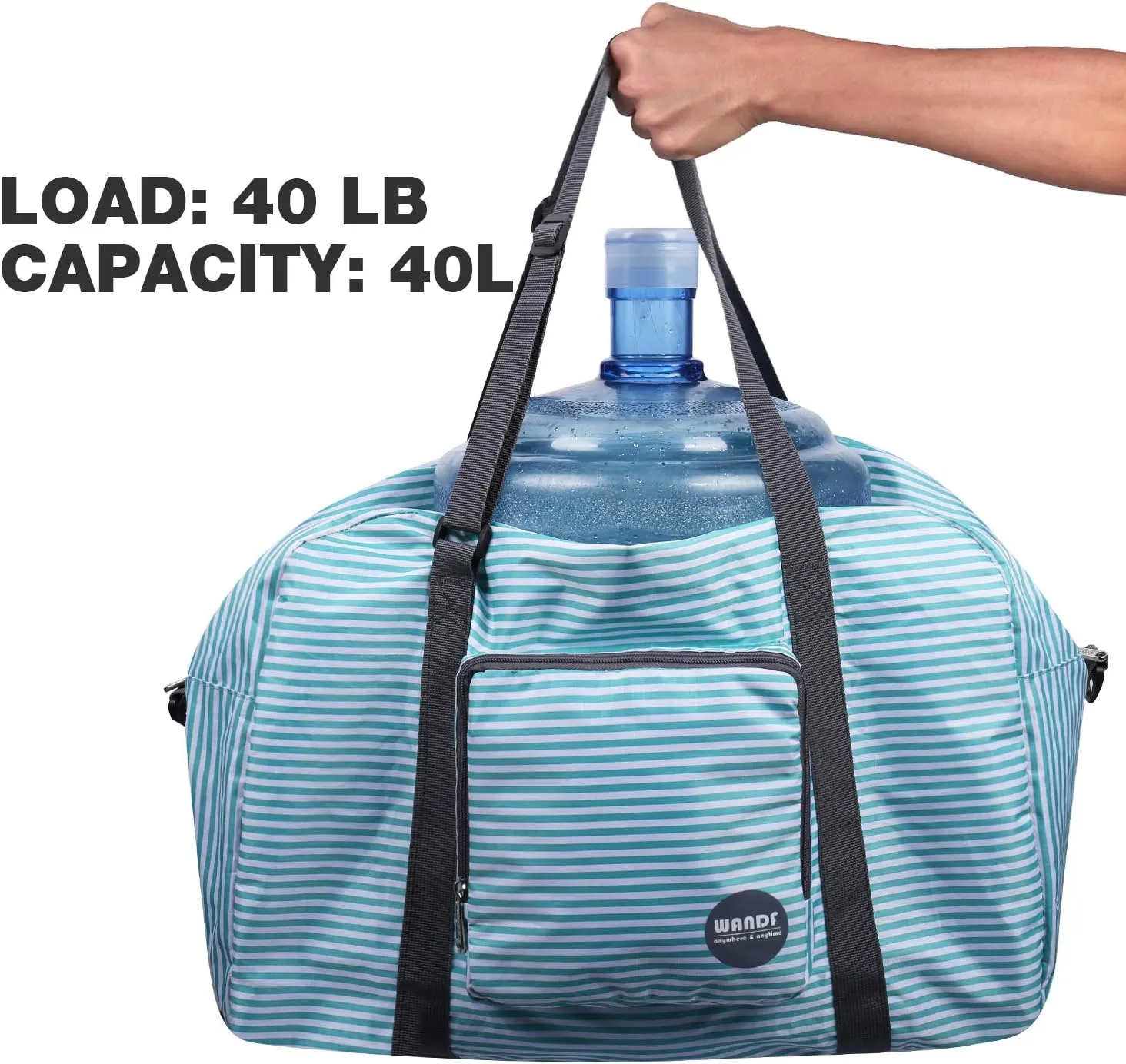 WANDF For Spirit Airlines Personal Item Bag 18x14x8 Foldable Travel Duffel Carry on Weekender Overnight for Women Men