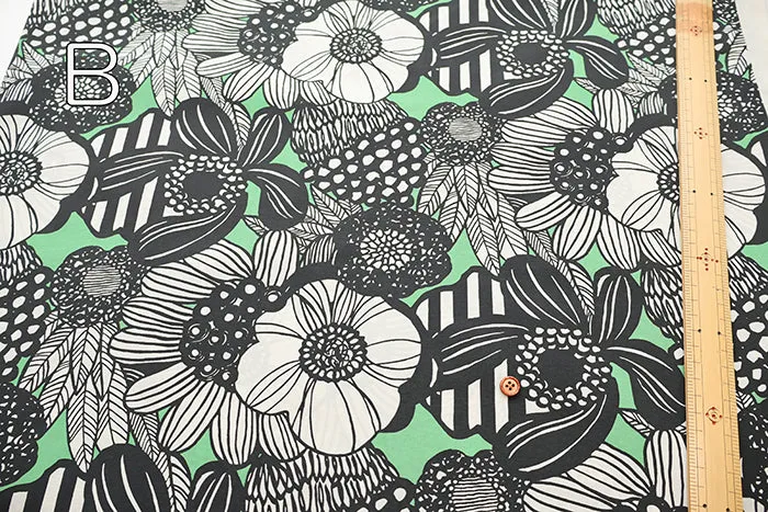 Water repellent Nylon Taffeta Fabric - Art Flower
