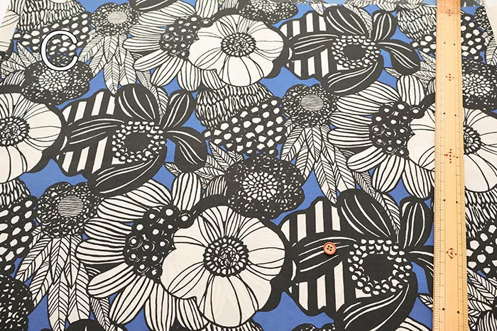 Water repellent Nylon Taffeta Fabric - Art Flower