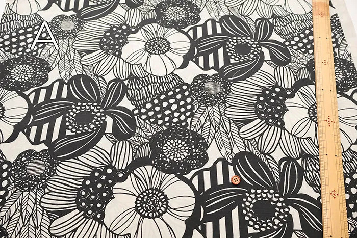 Water repellent Nylon Taffeta Fabric - Art Flower