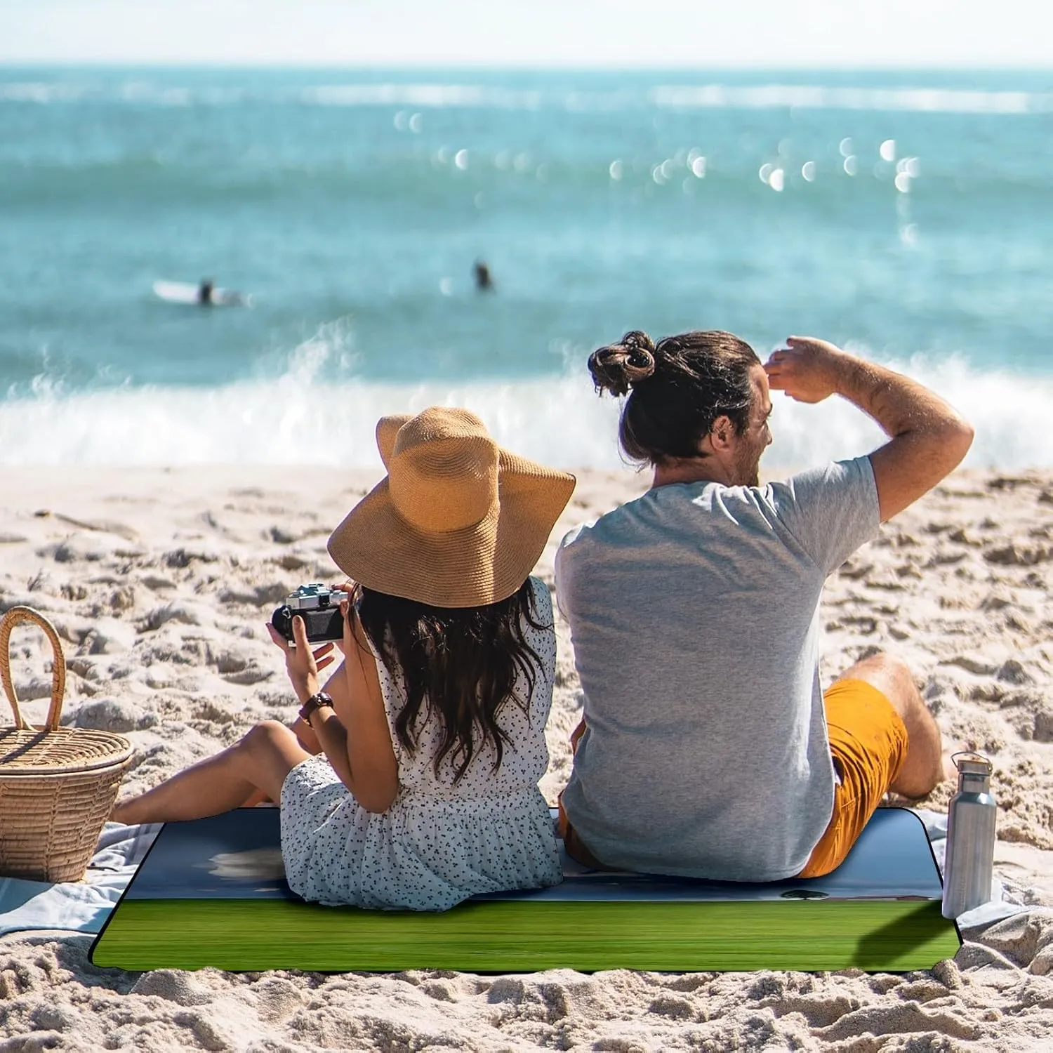 Water Resistant Picnic Mat Foldable Lightweight Extra Large Outdoor Blanket for Camping Beach Yoga Park Travel Family Gatherings Portable and Easy to Clean Ideal for Picnics Grassland Clouds
