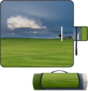 Water Resistant Picnic Mat Foldable Lightweight Extra Large Outdoor Blanket for Camping Beach Yoga Park Travel Family Gatherings Portable and Easy to Clean Ideal for Picnics Grassland Clouds