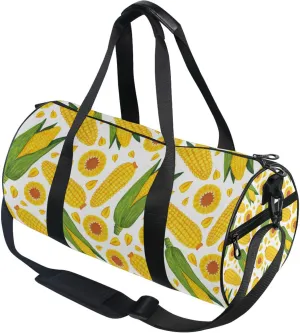 Watercolor Corn Yellow Gym Duffle Bag Women Men Sports Fitness Bag for Travel Workout Gymnastics Dance Ballet