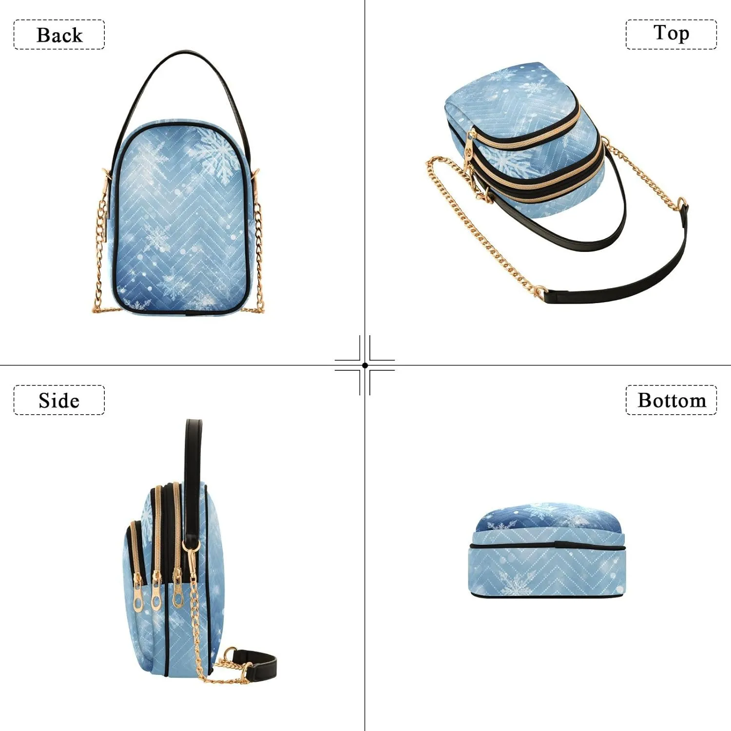 Watercolor Trees in Autumn with River Shoulder Handbag, Trendy Crossbody Purses Removable Strap Crossbody