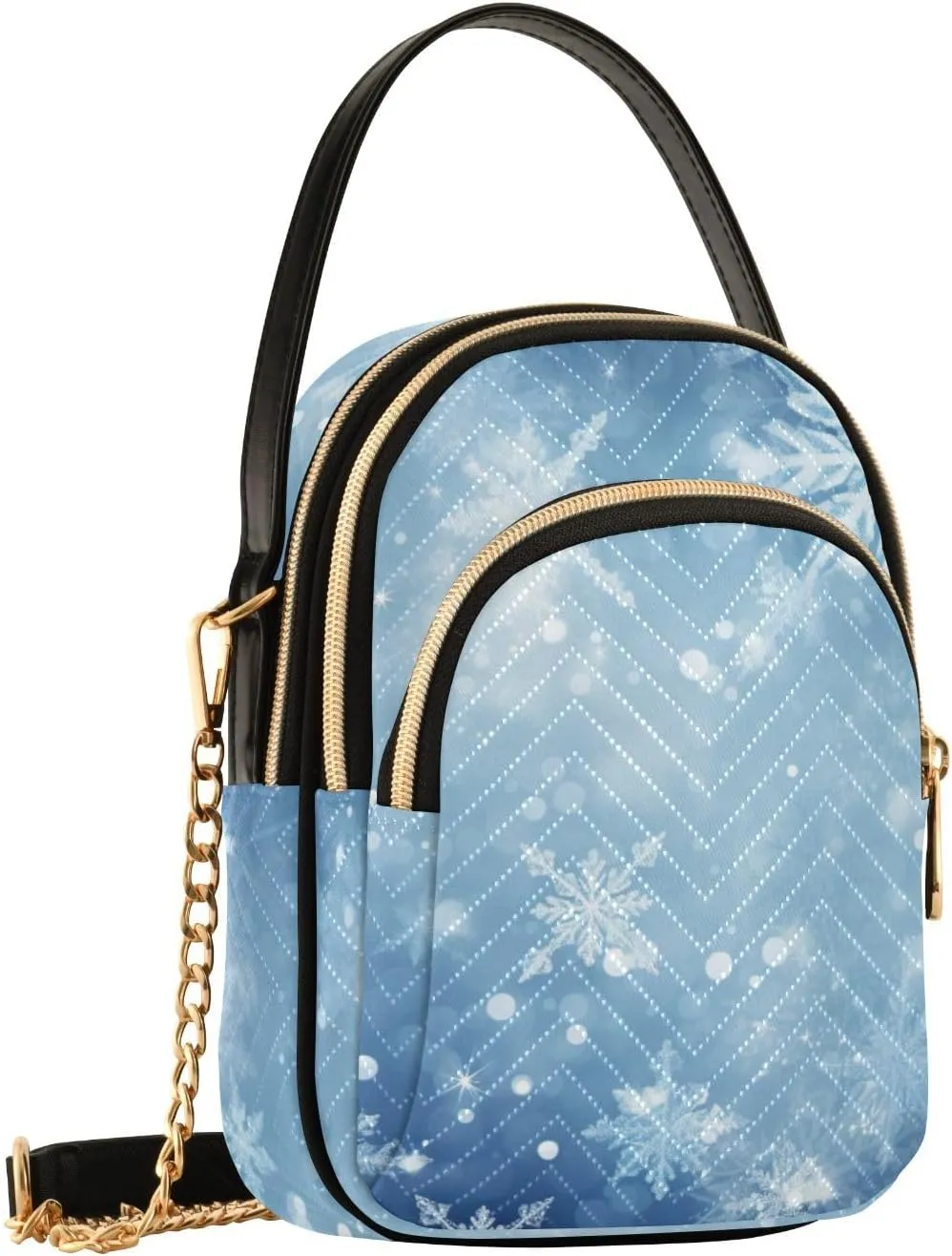 Watercolor Trees in Autumn with River Shoulder Handbag, Trendy Crossbody Purses Removable Strap Crossbody