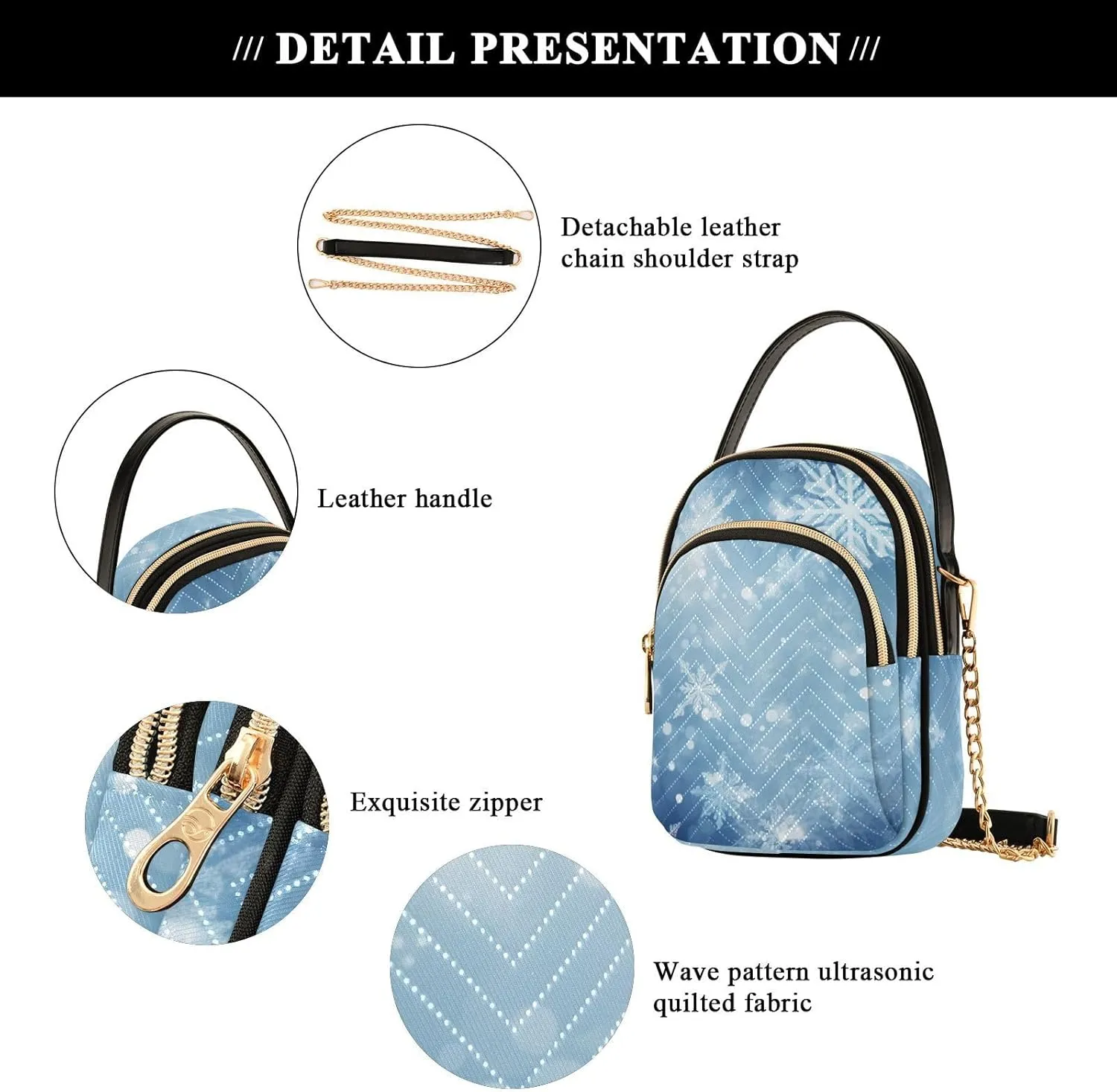 Watercolor Trees in Autumn with River Shoulder Handbag, Trendy Crossbody Purses Removable Strap Crossbody