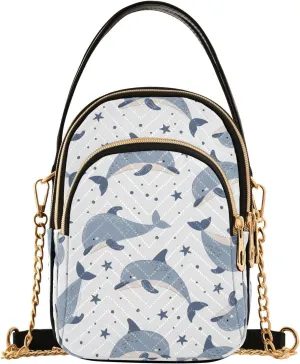 Whale Star Fish White Crossbody Bag for Women Mini Cell Phone Purse Women's Shoulder Handbag