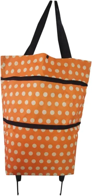 Wheeled Shopping Bag Folding Shopping Cart Travel Essential Easy Storage Fashionable Trolley