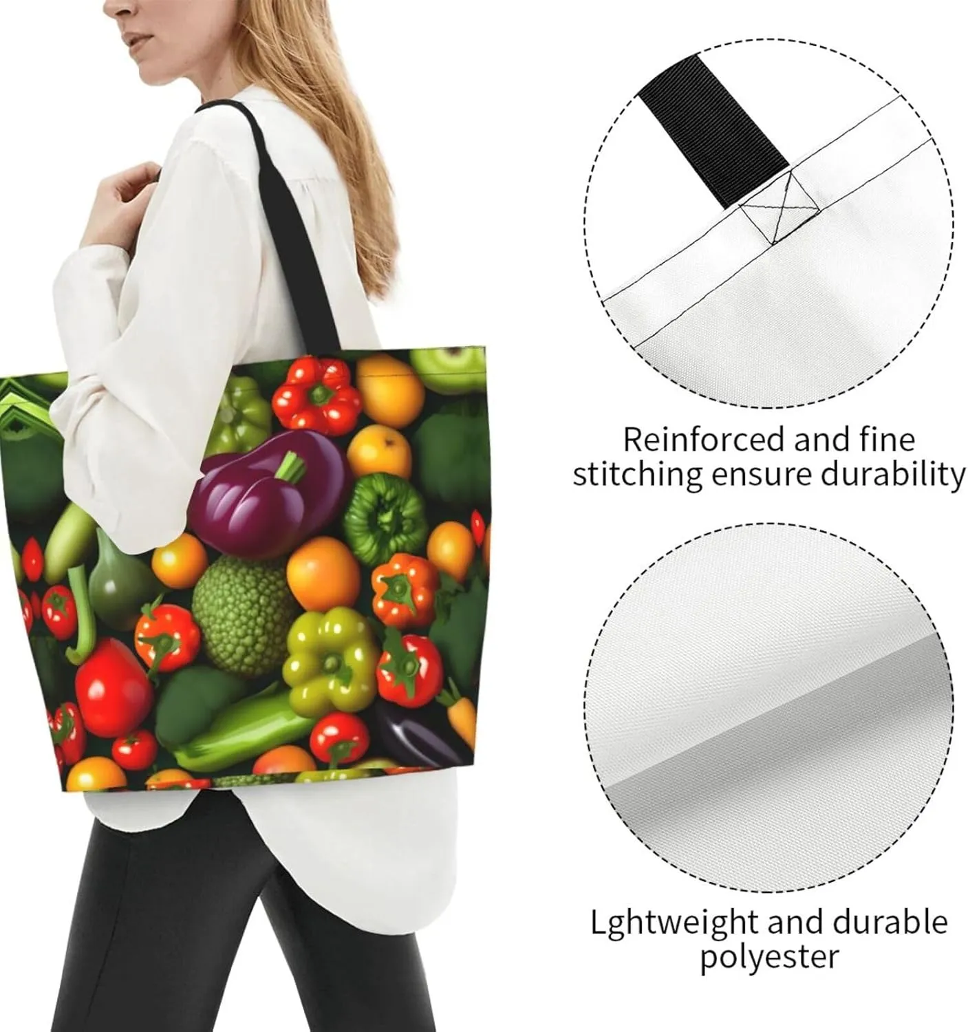 White Blue Daisy Women Tote Bag,Casual Tote'S Handbag Big Capacity Shoulder Bag Crossbody Bag