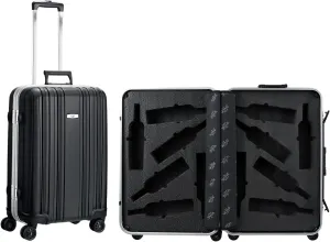 Wine Bottle Suitcase Aluminum | Holds 12 Standard 750 ML Bottles | Universal Airplane Luggage Case, TSA Approved Wheeled Bag For Professionals & Consumers, Gift For Wine Lovers, Connoisseurs (26 IN)