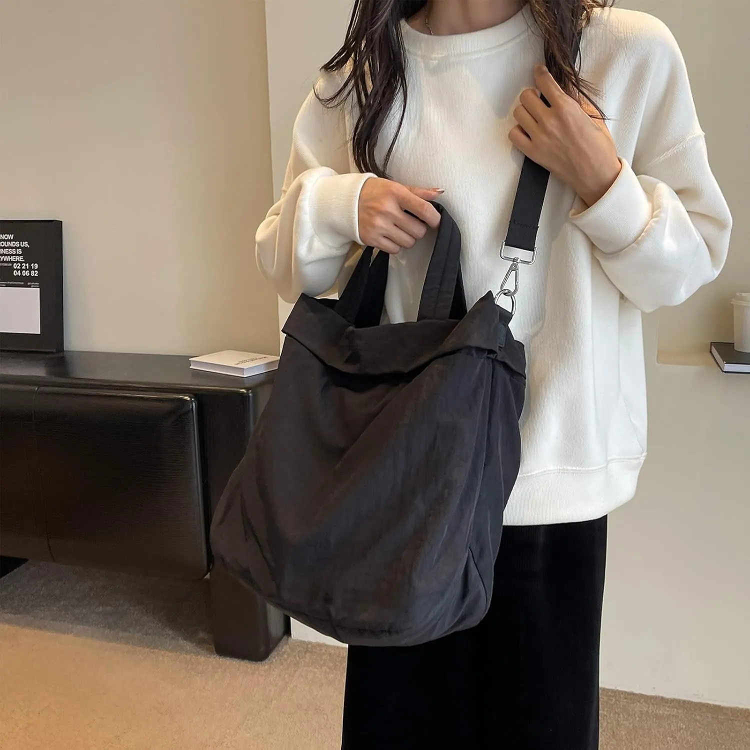 Women Crossbody Bag, Weekender Tote Bag for Girls, Large Hangbag with Shoulder and Carrying Strap Hobo Gym Bag for Sport/Yoga