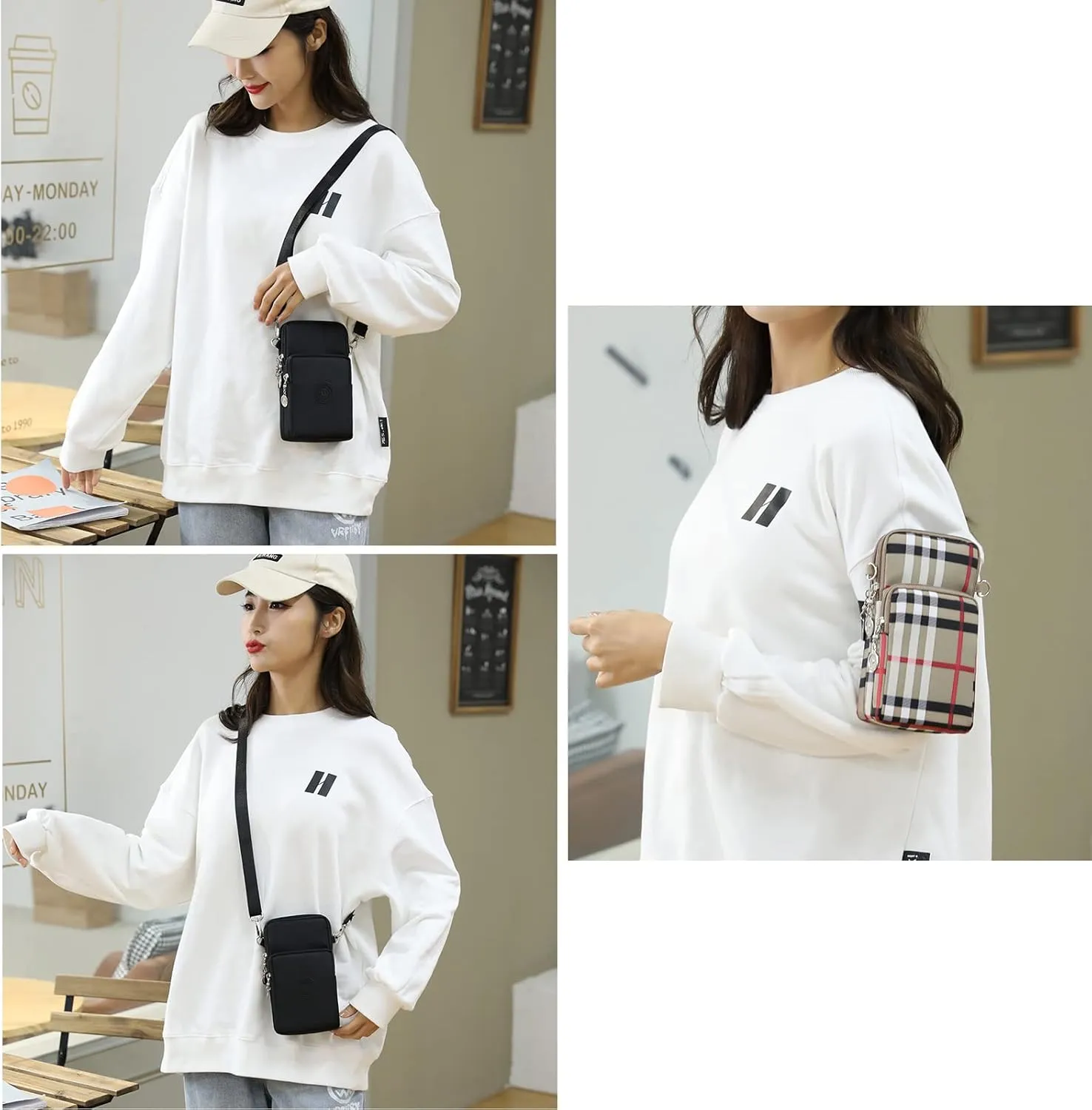Women Crossbody Cell Phone Purse Case Armband Bag for iPhone 12 13 Mini 14 15 Plus 11 Pro Max Google Pixel 6a 7a 8a 6 7 8 Pro