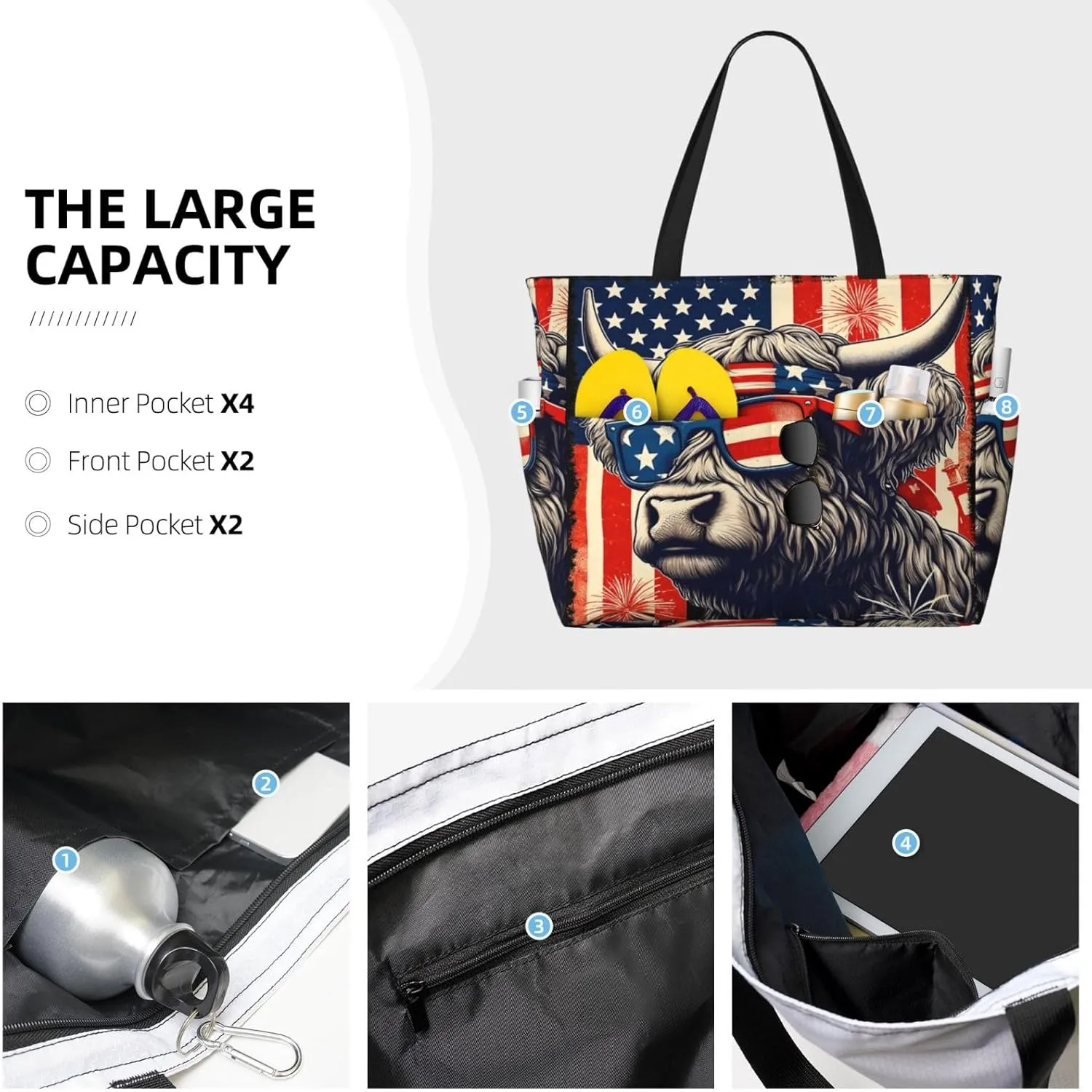 Women Large Beach Bag Travel Weekender Foldable Tote Bag for Pool Beach Vacation Gym