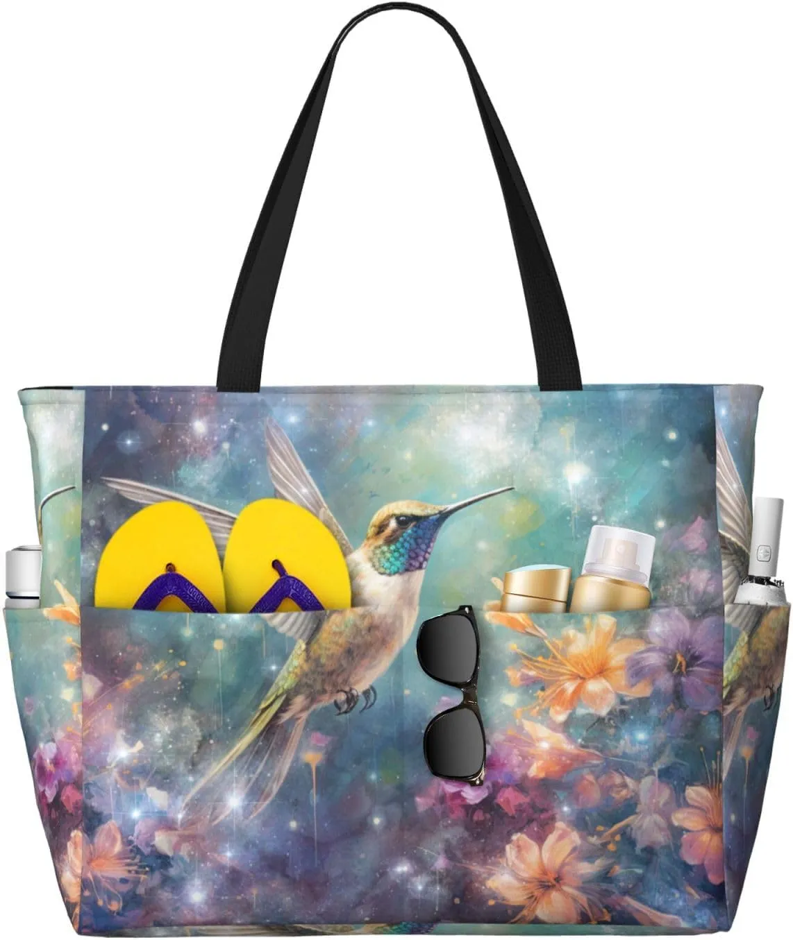 Women Large Beach Bag Travel Weekender Foldable Tote Bag for Pool Beach Vacation Gym
